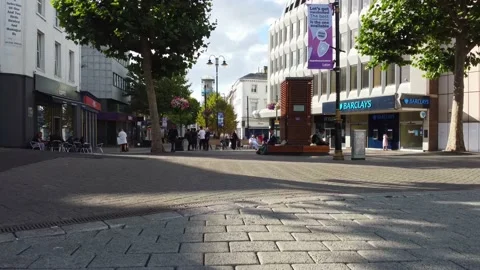 High Angle Aerial view of British Town Luton England Stock Footage 221159367