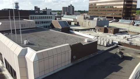 High Angle Aerial view of British Town Luton England Stock Footage 221159413