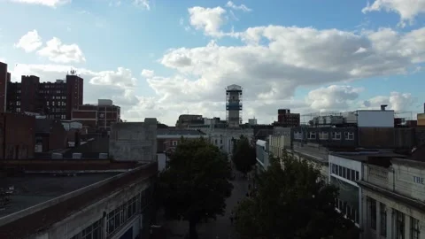High Angle Aerial view of British Town Luton England Stock Footage 221159646