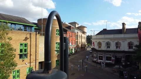 High Angle Aerial view of British Town Luton England Stock-Footage 221159897
