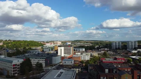 High Angle Aerial view of British Town Luton England Video stock 221160182