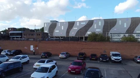 High Angle Aerial view of British Town Luton England Stock Footage 221160557