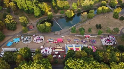 High Angle Aerial view of British Town Luton England Stock Footage 221162013