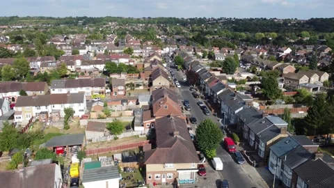 High Angle Aerial view of British Town Luton England Video stock 221183114