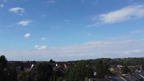 High Angle Aerial view of British Town Luton England Stock Footage 221193007