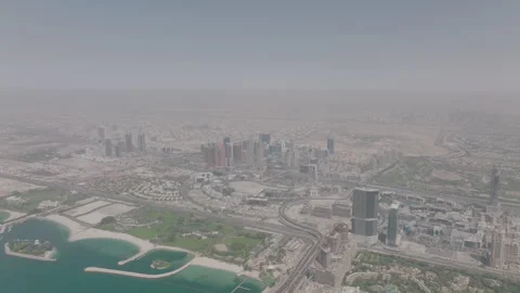 High angle aerial view showing The Palace Of Sheikh Mohammed bin Rashid Al Stock Footage 255057226