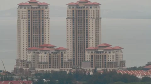 High Angle and Close Up Shot of Andaman At Quayside Condominium in Penang Stock Footage 48141631