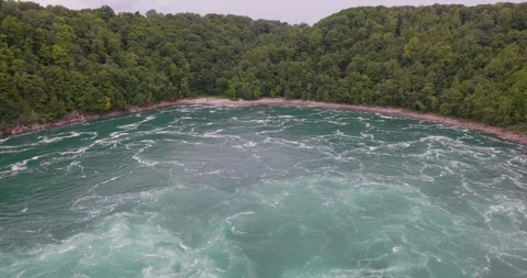 High angle and moving view of the Niagara Whirlpool Stock Footage 251290165