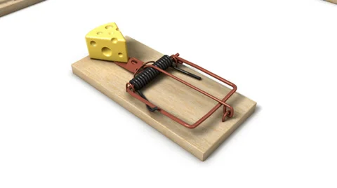  High angle arc pull back revealing endless Mouse Traps Stock Footage 32629826