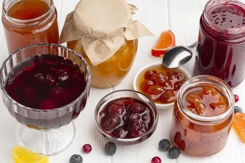 High angle arrangement with jars Stock Photos