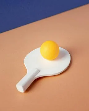 High angle ball ping pong paddle Stock Photos