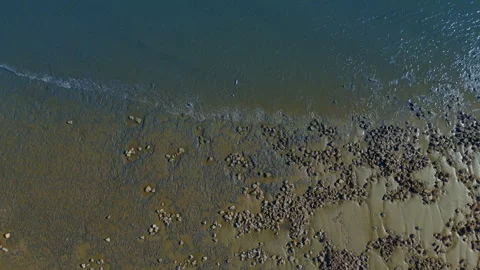 High Angle, Beautiful Ocean Shore Stock Footage 306666984
