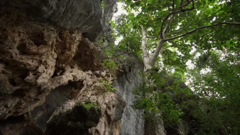 High angle of blue cave mountain in Tak province Thailand. 動画素材 138986185