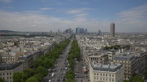 High angle of buildings on a boulevard in Paris Vídeos de archivo 87888952