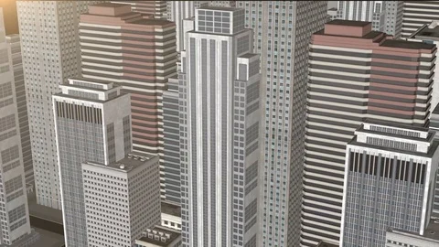 High angle of city and skyscraper Stock Footage 122208504