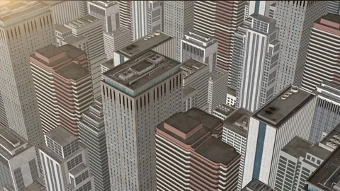 High angle of city and skyscraper.  Aerial view Stock Footage 122208516