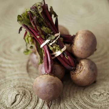 High angle close up of some beetroot Stock Photos
