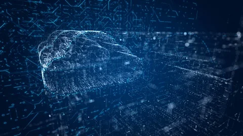 High angle cloud computing background animation Stock Footage 101339531