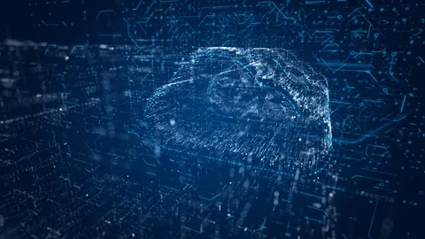 High angle cloud computing background animation Stock Footage 101339627