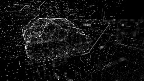 High angle cloud computing background animation Stock Footage 101341798