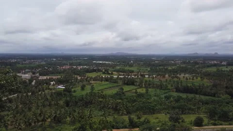 A High angle countryside view on the Hill range in Chikmagalur, India. Stock Footage 157461723