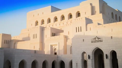 High Angle Day to Night timelapse of the Royal Opera House Muscat Stock Footage 45196309