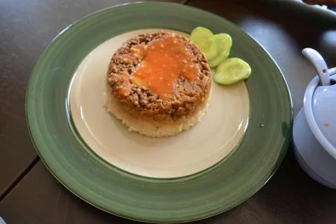 High angle of delicious rice on the table Foto stock