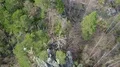 High angle descend aerial shot gorgeous rock german Harz mountain range 4k or 4k+ Resolution