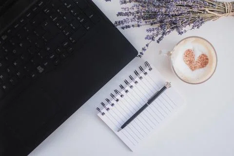 High angle of a desk Stock Photos