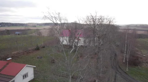 High angle  Drone Aerial view of old house Stockbeeldmateriaal 45248190