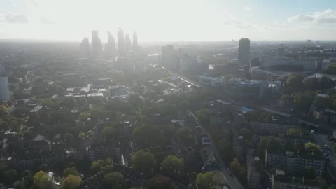 A high angle drone footage of London’s cityscape. Stock Footage 295939165