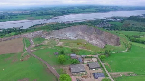 High Angle drone footage of a Quarry, Daytime, 4K/25F Stock Footage 172071600