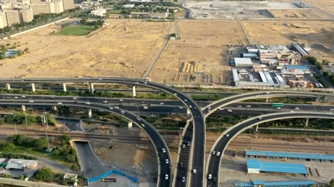 High Angle Drone Hyperlapse Traffic Near Ekbatan Town, Tehran Iran 2.8.2020 Stock Footage 330127119