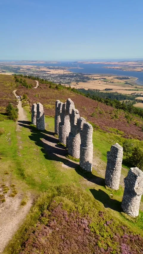 High Angle Drone Perspective of Fyrish Monument and the Surrounding Nova Forest, Stock Footage 330658918