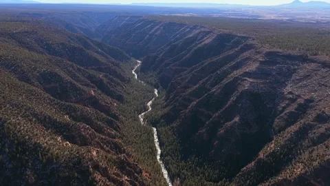 High-Angle Drone Reveal of the Deep Red Sandstone Walls in Dolores Canyon Video stock 330973663