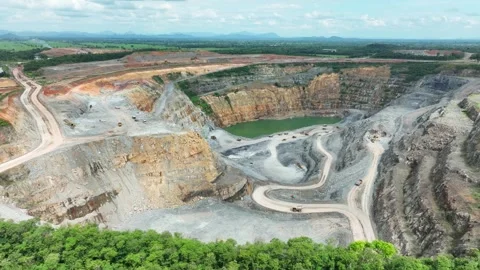 High angle drone view of a massive gold mine. Stock-Footage 342101794