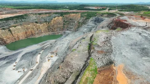 High angle drone view of a massive gold mine. Stock-Footage 342101964