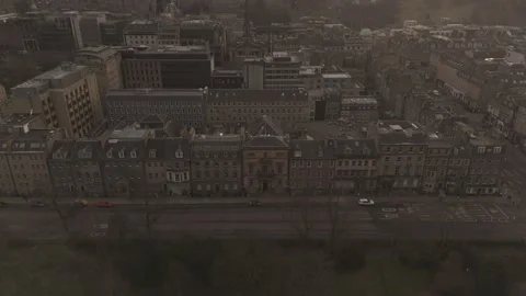 High Angle Drone View of Queen Street Edinburgh Stock Footage 330194678