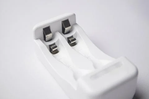 High-angle, extreme close-up shot focusing on the metallic contact points o.. Stock Photos
