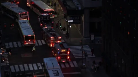 High Angle firetrucks Stock Footage 71989619