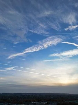 High Angle Footage of Winter Clouds over City Stock Photos