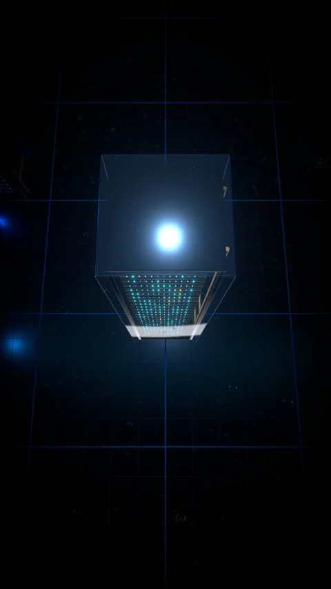High angle forward sweep scanning over glowing hardware, Vertical Video 9:16 4K Stock Footage 336894896