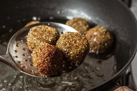 High angle fried falafel Stock Photos