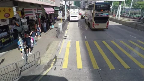 High angle front view vehicle shot, Nathan road, Kowloon, Hong Kong Stock Footage 159944888