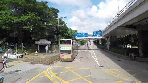 High angle front view vehicle shot, West Kowloon Corridor, Kowloon, Hong Kong Stock Footage 161060863