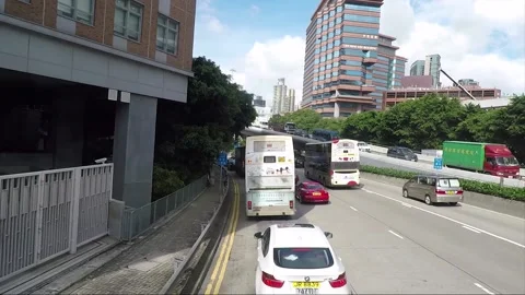 High angle front view vehicle shot, West Kowloon Corridor, Kowloon, Hong Kong 库存影片 161064989