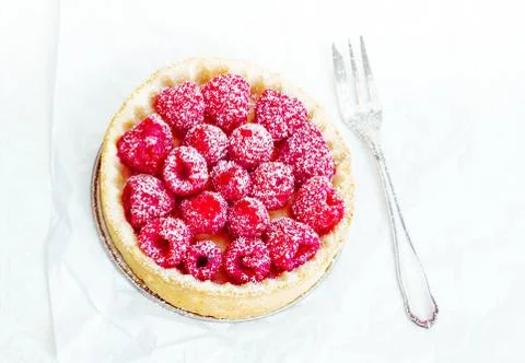 High angle fruity tart Stock Photos