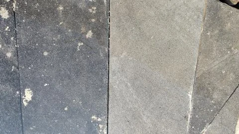 A high angle full frame shot displays weathered outdoor stone Stock Photos