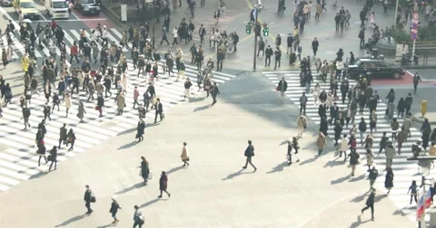 High angle hachiko exit Shibuya Tokyo 4K Vídeo Stock 60232282