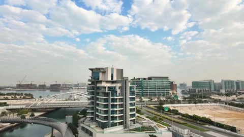 High Angle Hyper Lapse of Al Raha Waterfront View in Abu Dhabi Stock Footage 321933646